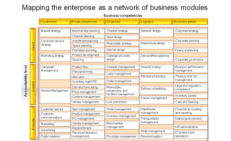 Mapping the enterprise as a network of business modules: an example from the retail industry