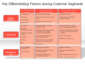 Key Differentiating Factors among Customer Segments