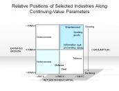 Relative Positions of Selected Industries Along Continuing-Value Parameters