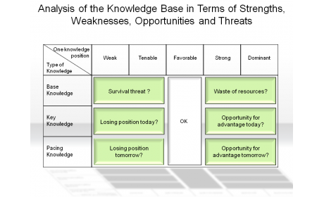 Analysis of the Knowledge Base in Terms of Strengths, Weaknesses, Opportunities and Threats